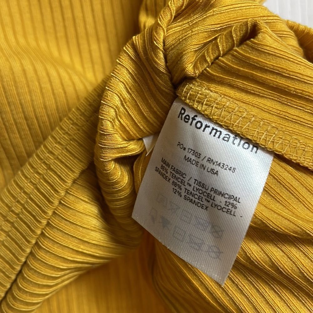Reformation Rochelle Size Lg  NWT OCHRE color (mustard) Brat Girl Summer - Picture 8 of 10
